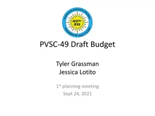 PVSC-49 Draft Budget Summary for Planning Meeting