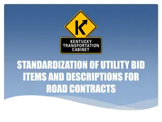 Standardization of Utility Bid Items for Road Contracts