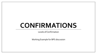 Confirmation Levels and Data Examples for BPS Discussion