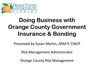 Insurance and Bonding Requirements for Contractors Doing Business with Orange County Government