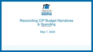 Reconciling CIP Budget Narratives & Spending Overview