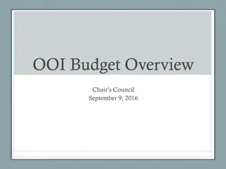 Budget Overview for Chairs Council Meeting