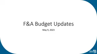 Financial and Administrative Budget Updates May 9, 2023