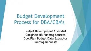 Comprehensive Budget Development Process for DBA/CBA's