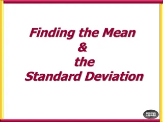 Calculating Mean and Standard Deviation of Data Sets