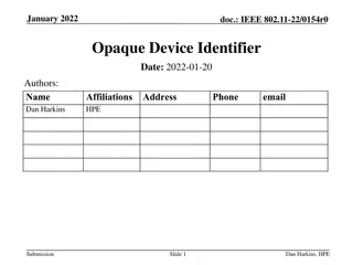 Proposal for Network-Generated Device ID Scheme in IEEE 802.11