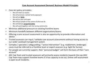 Care Account Assessment Demand Business Model Overview