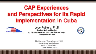 CAP Implementation in Cuba: Experiences and Perspectives for Rapid Progress