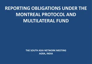 Reporting Obligations Under the Montreal Protocol and Multilateral Fund