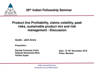 Indian Actuarial Seminar on Product Line Profitability and Risk Management