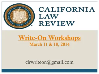 Write-On Workshops Information and Tips