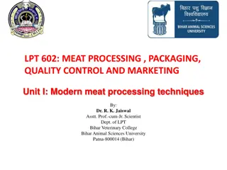 Modern Meat Processing Techniques: Comminution, Milling, Chopping