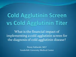 Financial Impact of Cold Agglutinin Screen for Diagnosis of Cold Agglutinin Disease