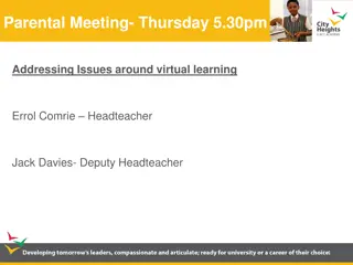 Virtual Learning Update and Parental Meeting Information