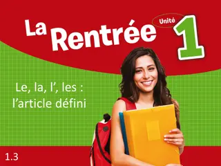 French Definite Articles: Le, La, L, Les