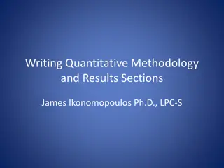 Writing Tips for Quantitative Methodology and Results Sections