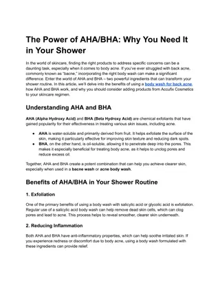 The Power of AHA/BHA: Why You Need It in Your Shower