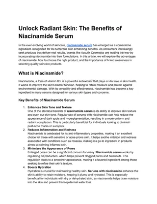 Unlock Radiant Skin: The Benefits of  Niacinamide Serum