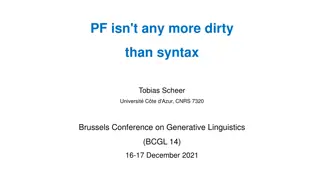 Exploring Minimalism in Linguistics: Dirty PF and Clean Syntax