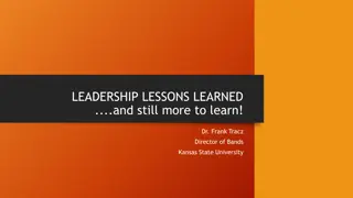 Leadership Lessons: Key Principles by Dr. Frank Tracz