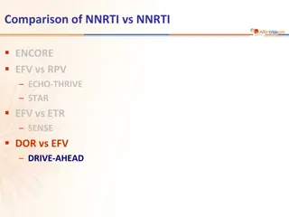 Comparison of NNRTI vs NNRTI and DRIVE-AHEAD Study: DOR/3TC/TDF vs EFV/FTC/TDF