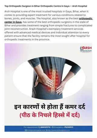 Top Orthopedic Surgeon in Bihar Orthopedic Centre in Gaya — Arsh Hospital