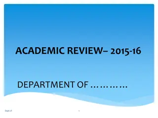 Academic Review and Department Profile Highlights 2015-16