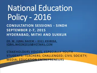 National Education Policy in Pakistan: A Historical Overview