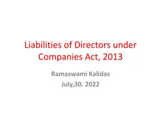 Liabilities of Directors under Companies Act, 2013