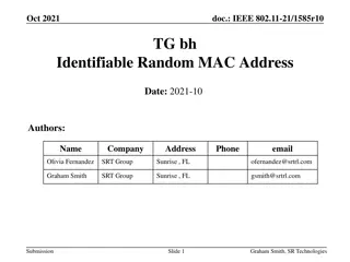 IEEE 802.11-21/1585r10: Identifiable Random MAC Address Presentation Summary