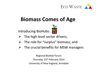 Evolution of Biomass in BioHubs for Sustainable Resource Management