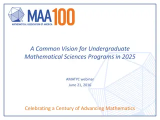 A Common Vision for Undergraduate Mathematical Sciences Programs in 2025