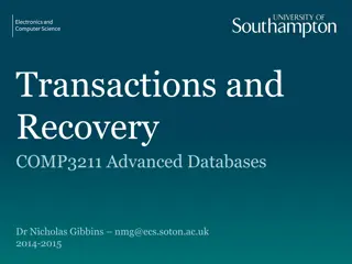 Advanced Database Transactions and Recovery Concepts