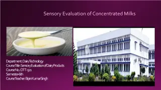 Sensory Evaluation of Concentrated Milks in Dairy Technology