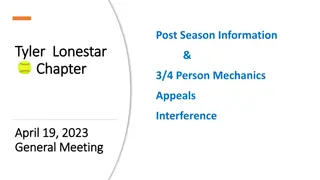 Post Season Information & 3/4 Person Mechanics: General Meeting and Congratulations