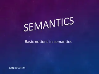 Semantics: Basic Notions and Definitions