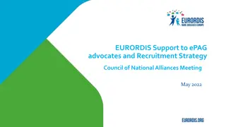 EURORDIS Support to ePAG Advocates: Recruitment Strategy Meeting Overview May 2022