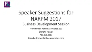 Expert Speaker Suggestions for NARPM 2017 Business Development