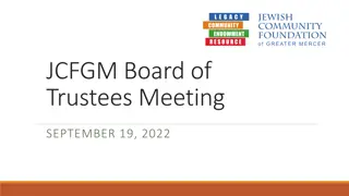 JCFGM Board of Trustees Meeting Summary - September 19, 2022