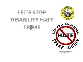 Disability Hate Crime and Hate Incidents