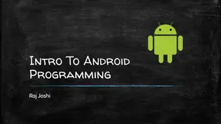 Android Programming Overview and Setup