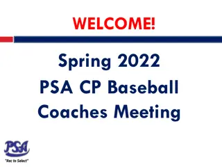 PSA CP Baseball Coaches Meeting - Spring 2022 Updates & Information