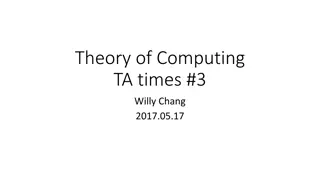 Theory of Computing TA Times #3 - Willy Chang