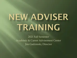 Academic and Career Advisement Services Overview for Fall Semester