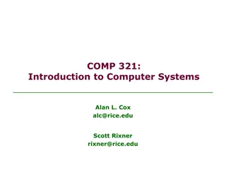 Introduction to Computer Systems - COMP.321 Overview