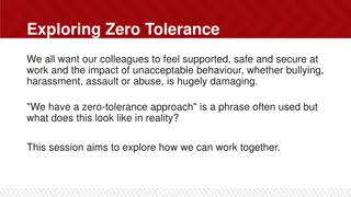 Exploring Zero Tolerance: Creating a Safe and Supportive Workplace