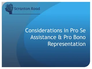 Pro Se Assistance and Pro Bono Representation