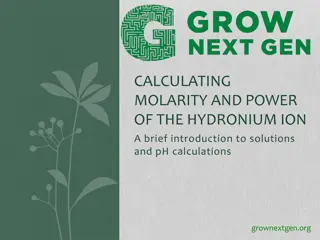 Solution Concentration and pH Calculations