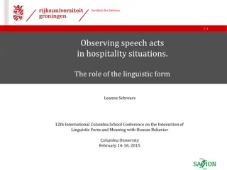 Analysis of Speech Acts in Hospitality Situations