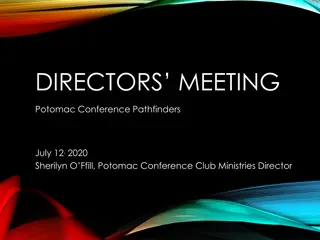 Potomac Conference Pathfinders Directors Meeting Summary and Agenda